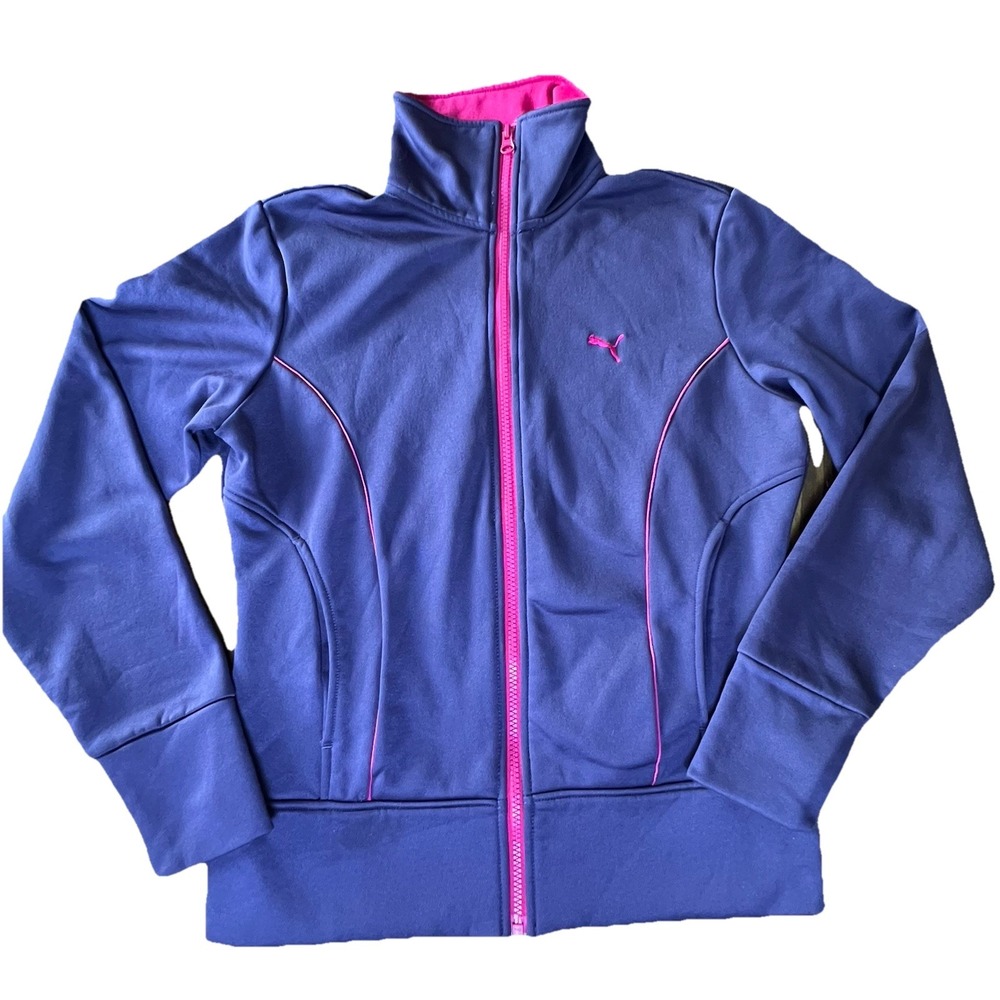 Puma Track Athletic Jacket Outerwear Classic Full Zip Women Small Purple Pink